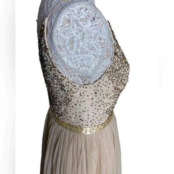 NWT Anthropologie BHLDN Avery Gown Strappy Beaded Bridesmaid - Picture 9 of 10